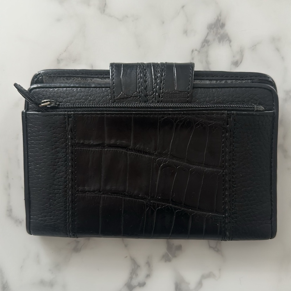 Brighton Black Leather Wallet checkbook all in one 7 x 4 - Picture 2 of 5